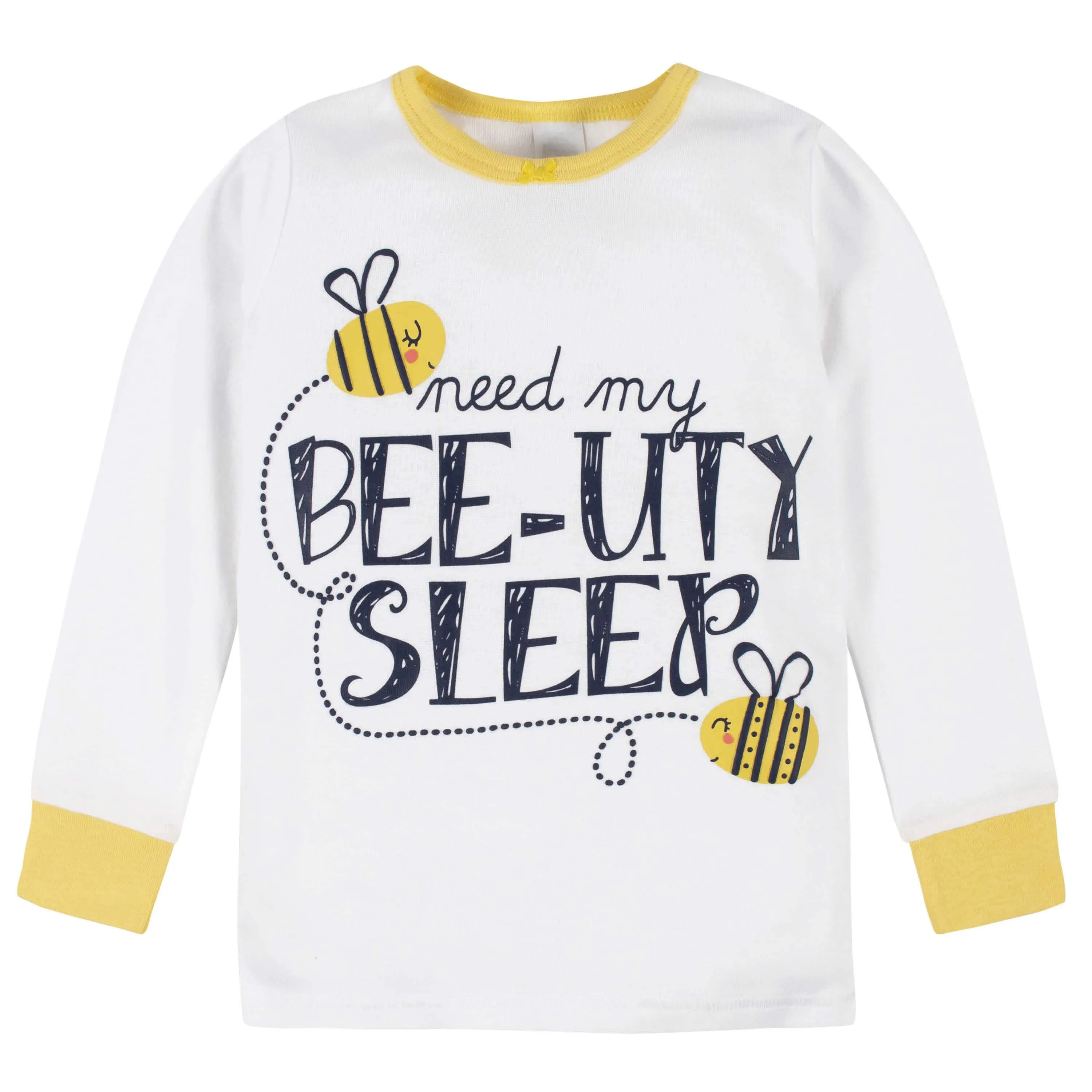 4-Piece Girls Bees Snug Fit Cotton Pajamas