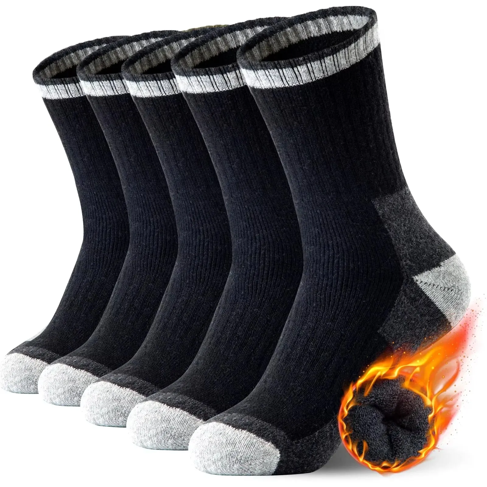 5 Pairs Merino Wool Warm Socks for Men