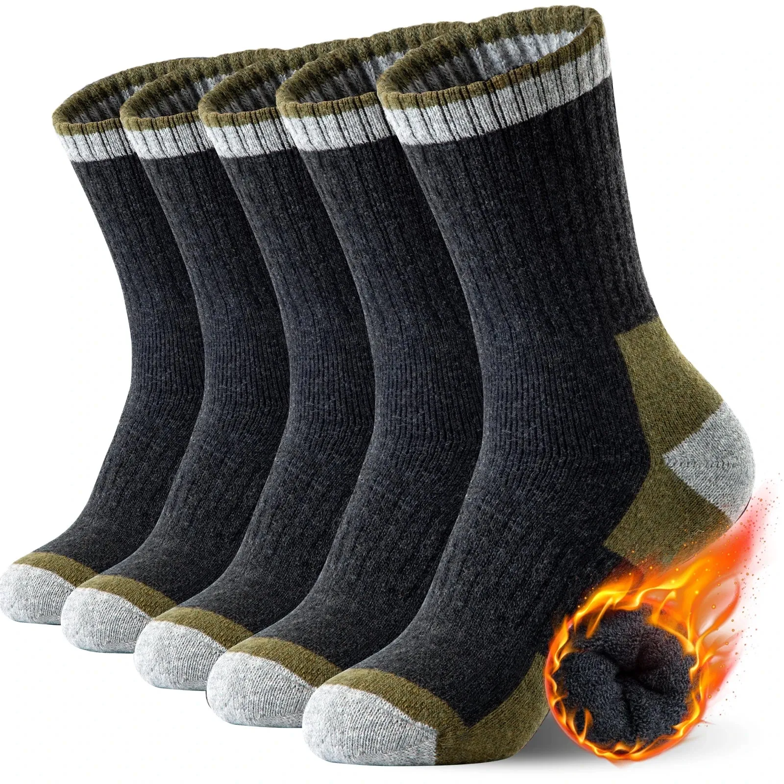 5 Pairs Merino Wool Warm Socks for Men