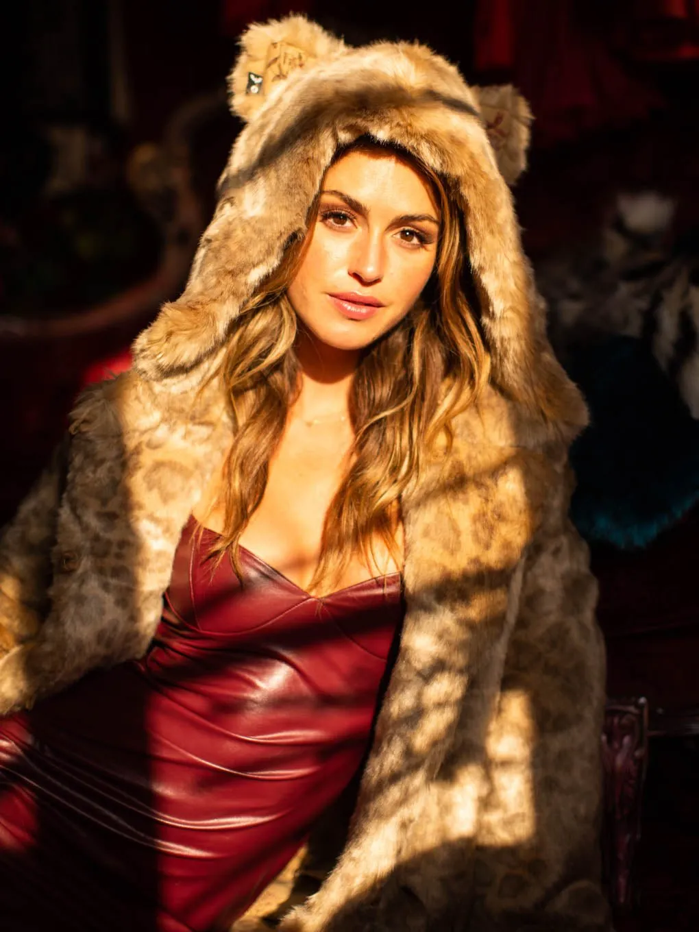 African Golden Cat Luxe Classic Faux Fur Coat | Women's