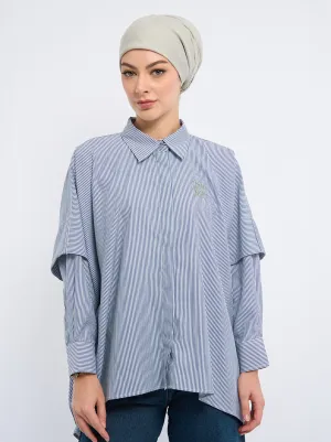 AIRA BOXY TOP NAVY MINT