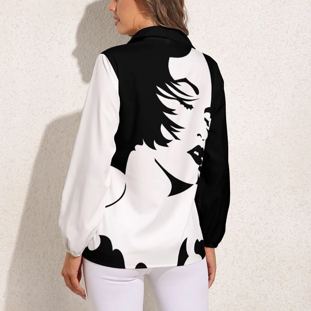 Artistic Shirt, Women's Blouses, Women's Tops, Women's Tops Long Sleeve, Women's Shirts, Women's Black Shirt, Black and White Shirt Women