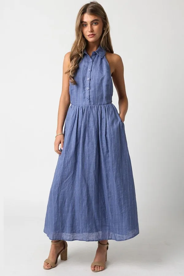 Ava Linen Midi Dress