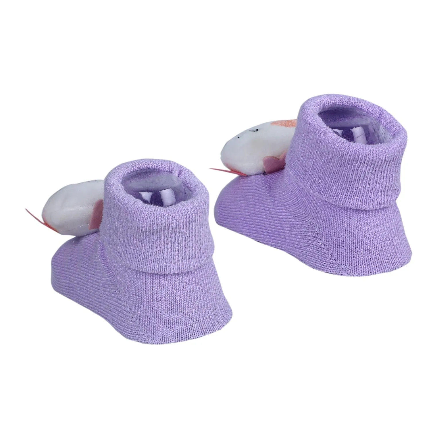 Baby Moo Sleeping Bird Cotton Anti-Skid 3D Socks - Purple