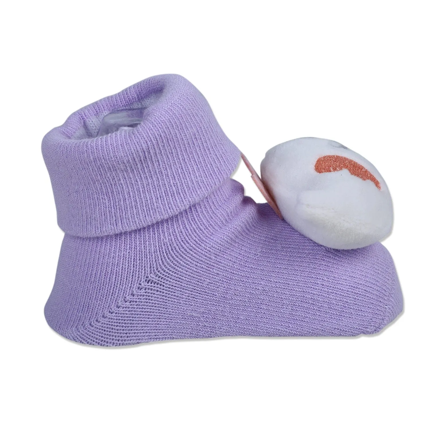 Baby Moo Sleeping Bird Cotton Anti-Skid 3D Socks - Purple