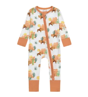 Bird & Bean Bamboo Footless Romper - Bison Buddy