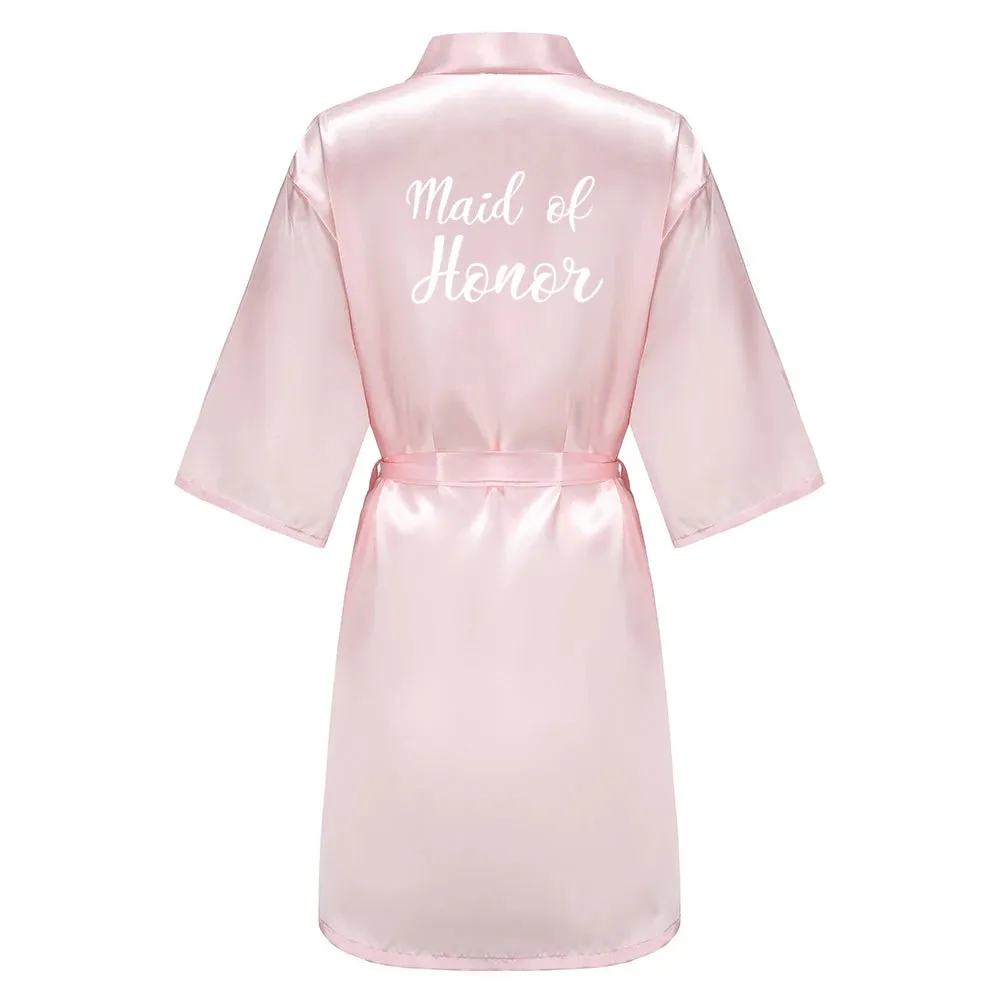 Bridesmaid Robes Women Bathrobe Letter Mother of the Bride Maid of Honor Get Ready Bridal Party Gifts Dressing Gowns