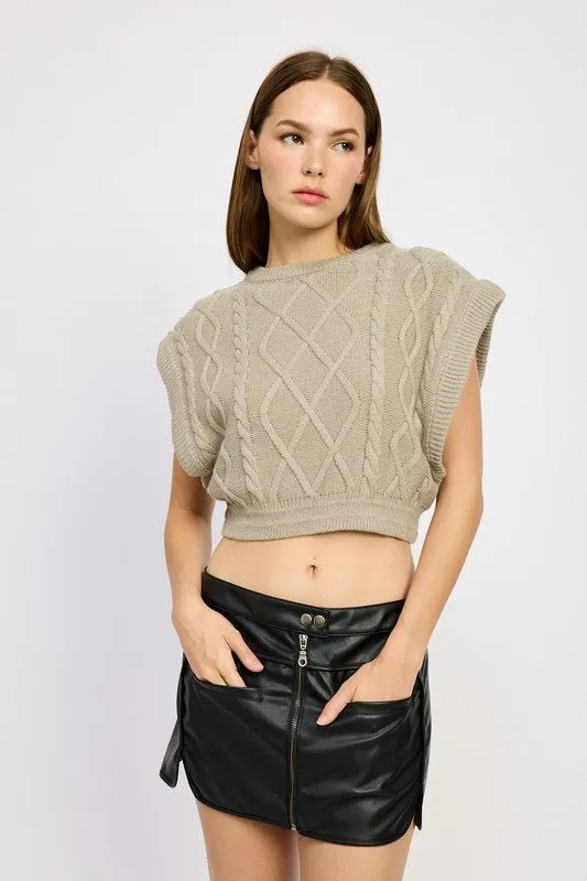 Cable Knit Vest Sweater