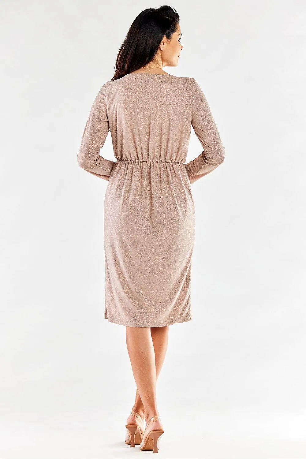 Chic Adjustable Waist Envelope Sleeve Dress - Crafted in Poland