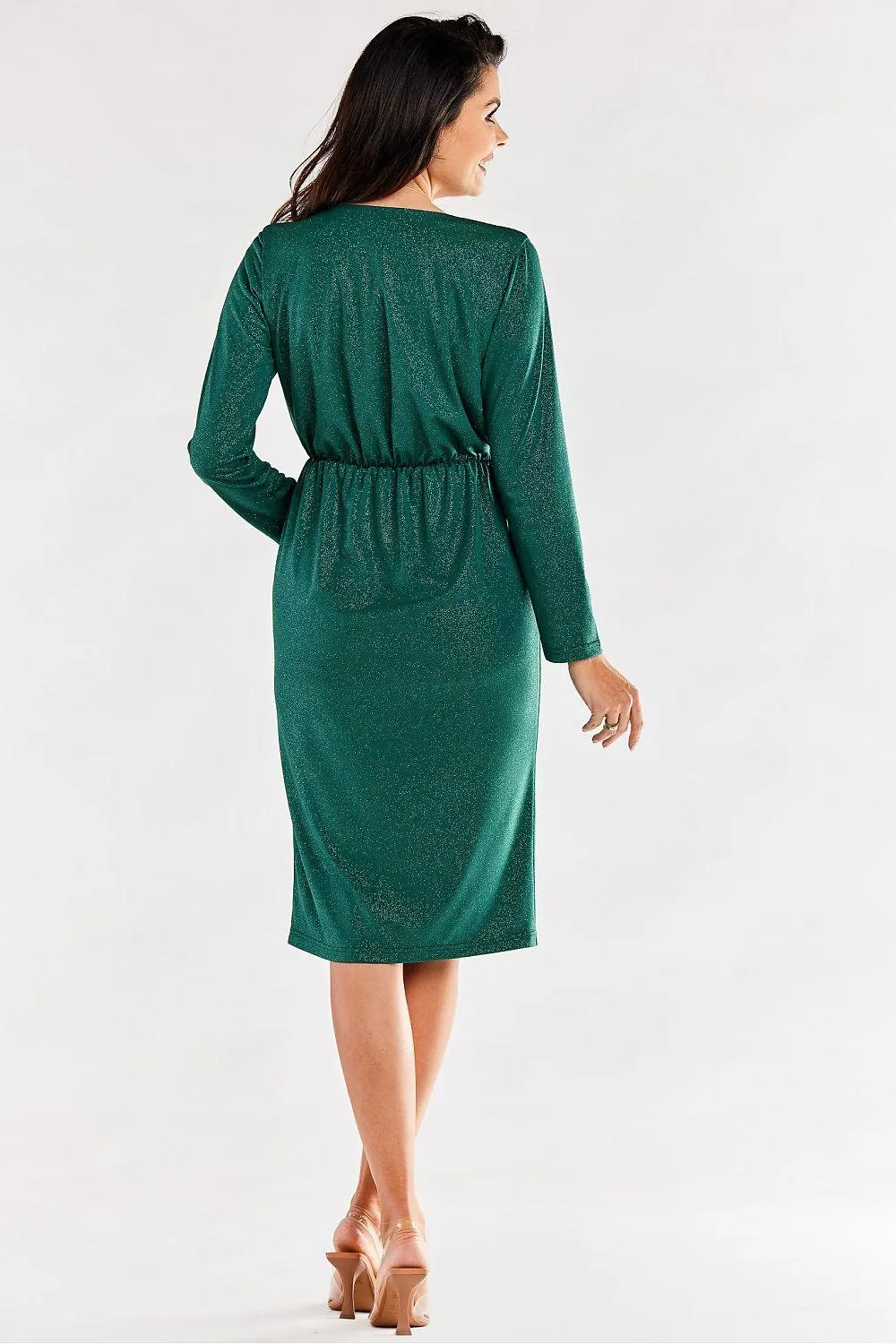 Chic Adjustable Waist Envelope Sleeve Dress - Crafted in Poland