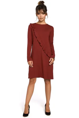 Chic Frilled Comfort Shirt Dress