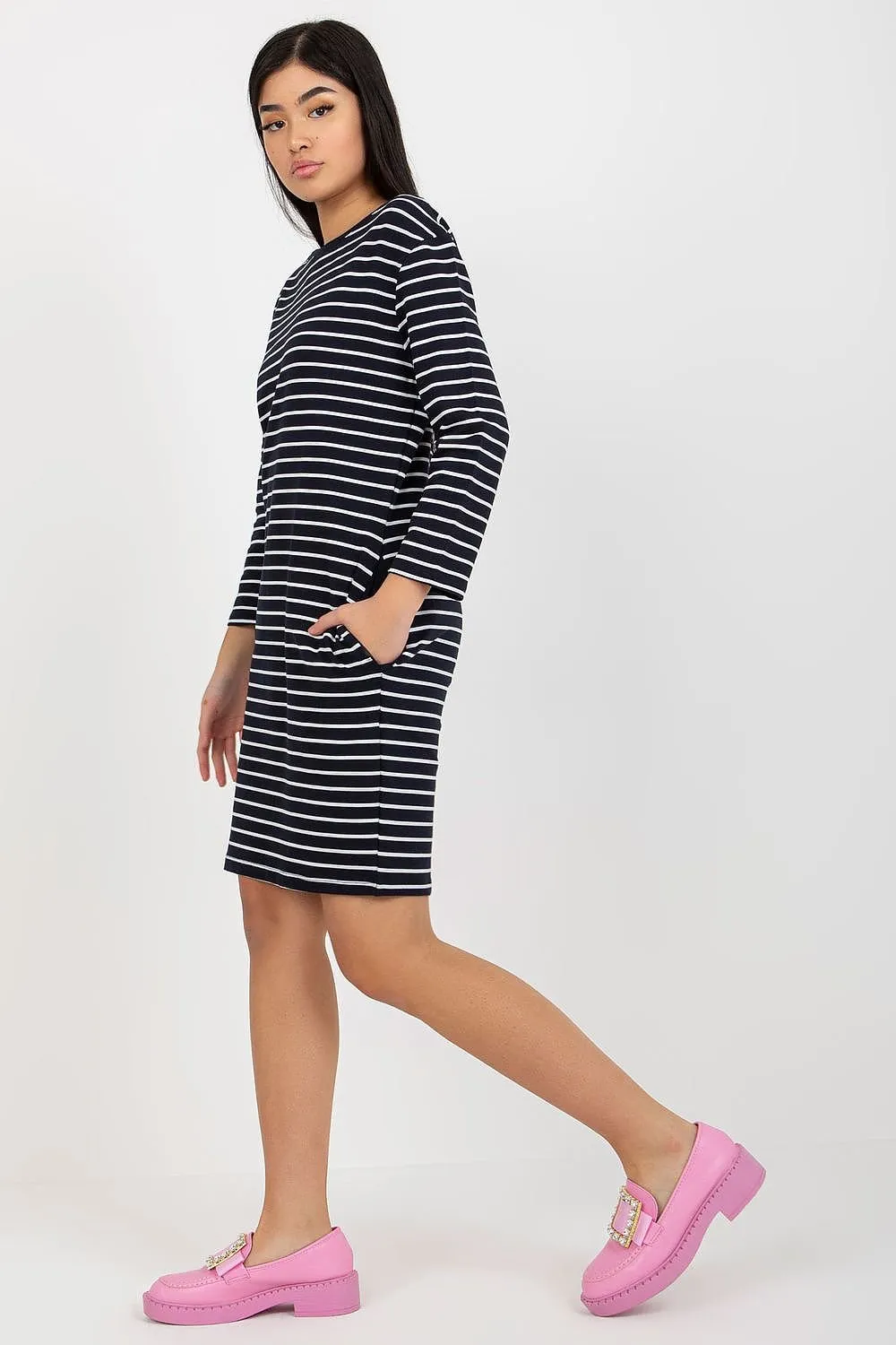 Chic Striped Paris Day Dress