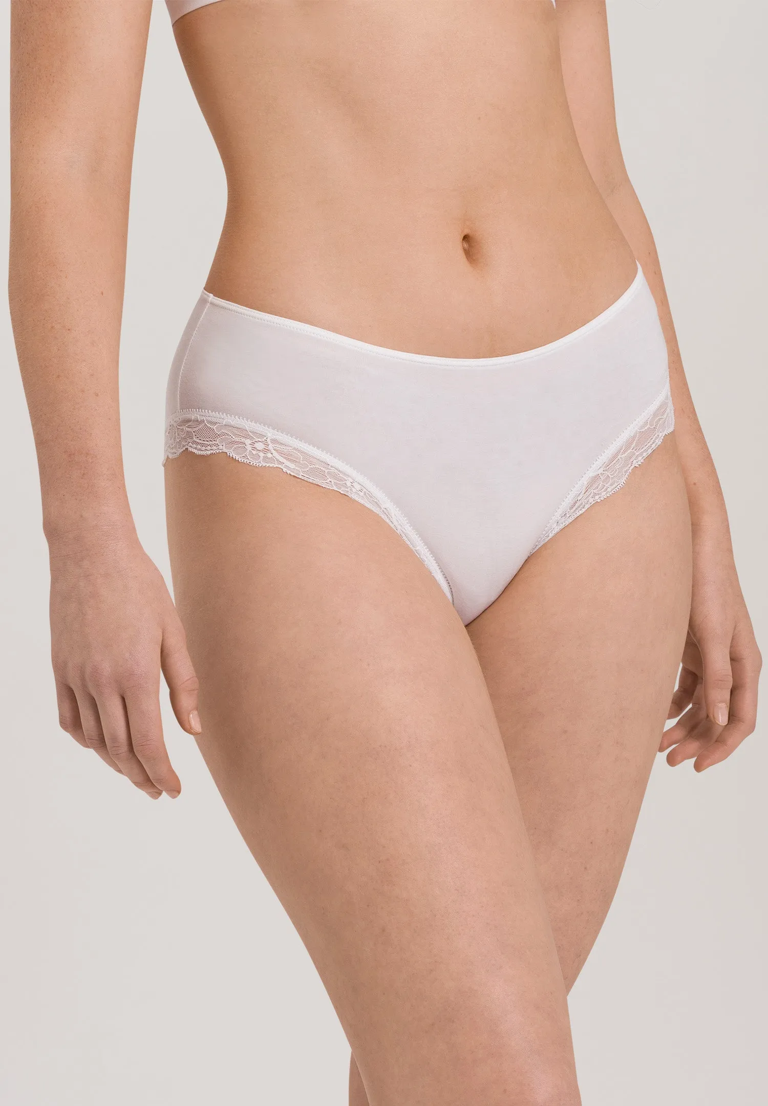 Cotton Lace Cotton Hi-Cut Brief | White 72437-101