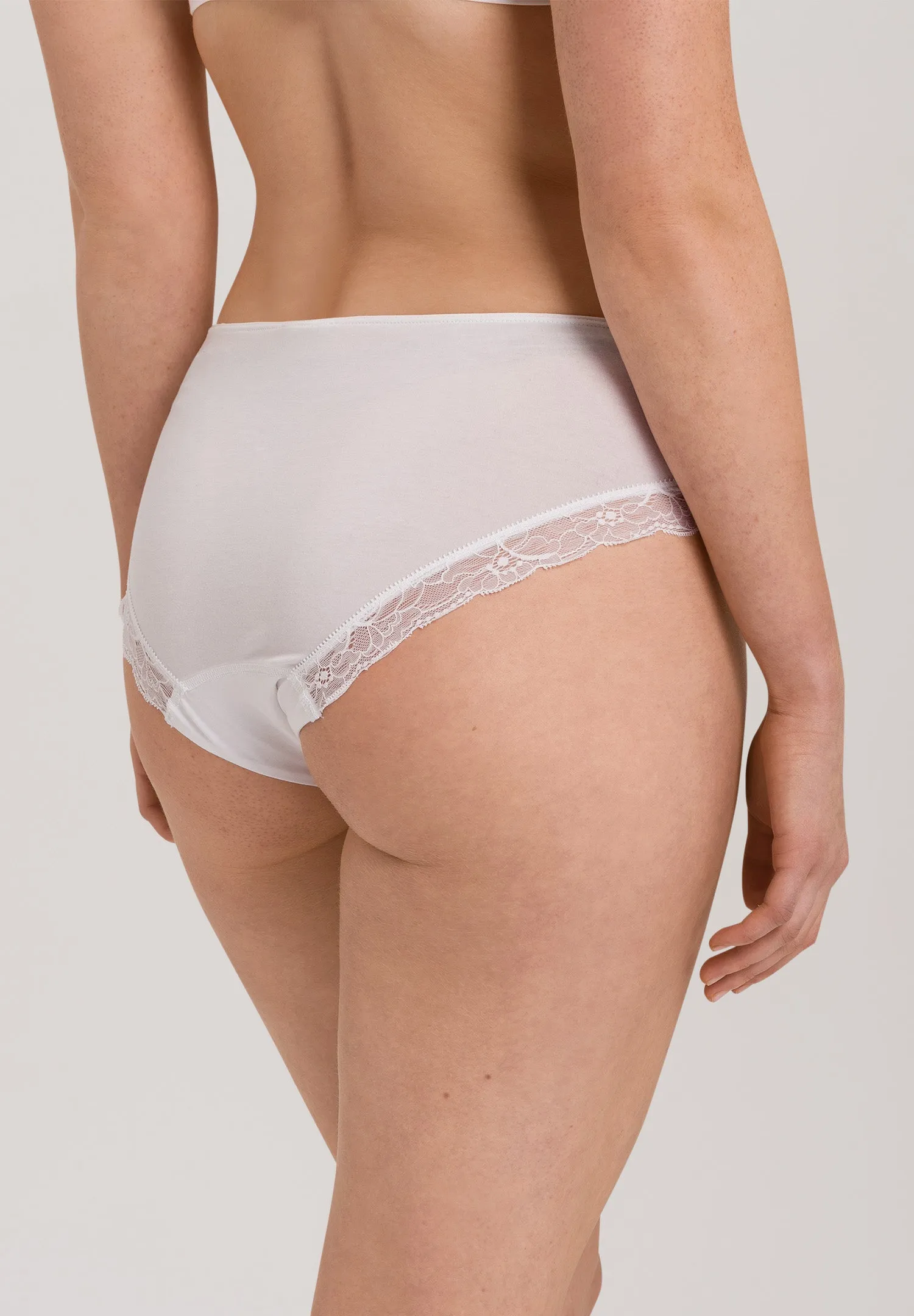 Cotton Lace Cotton Hi-Cut Brief | White 72437-101