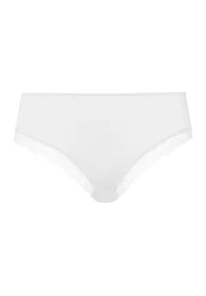 Cotton Lace Cotton Hi-Cut Brief | White 72437-101