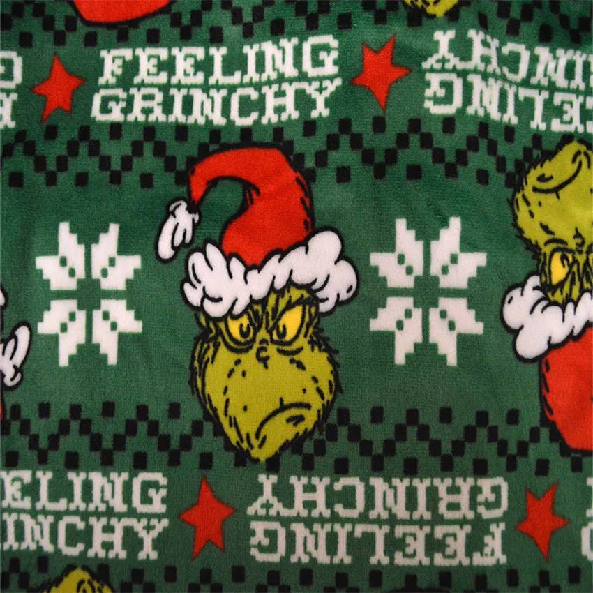 Dr. Seuss The Grinch Feeling Grinchy Ultra Soft Velour Pajamas