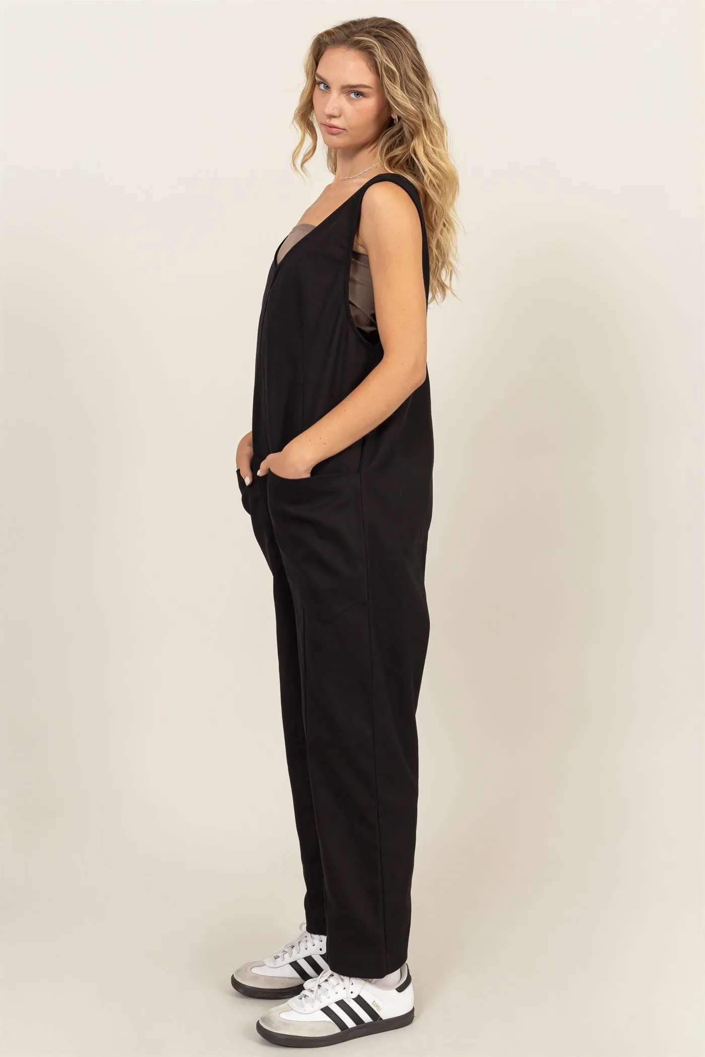 DZ24F353-RELAXED JUMPSUIT WITH PATCH POCKETS