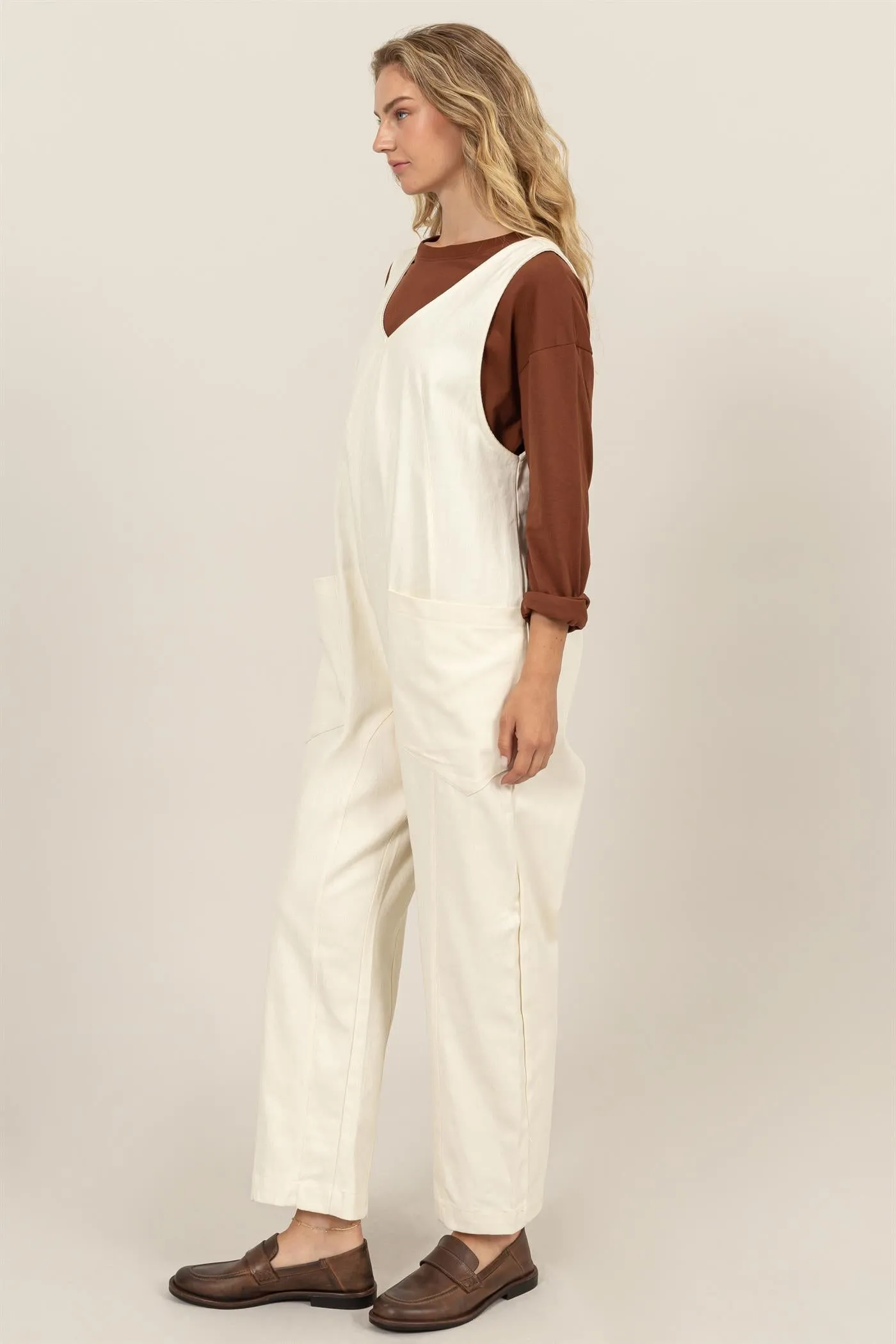 DZ24F353-RELAXED JUMPSUIT WITH PATCH POCKETS