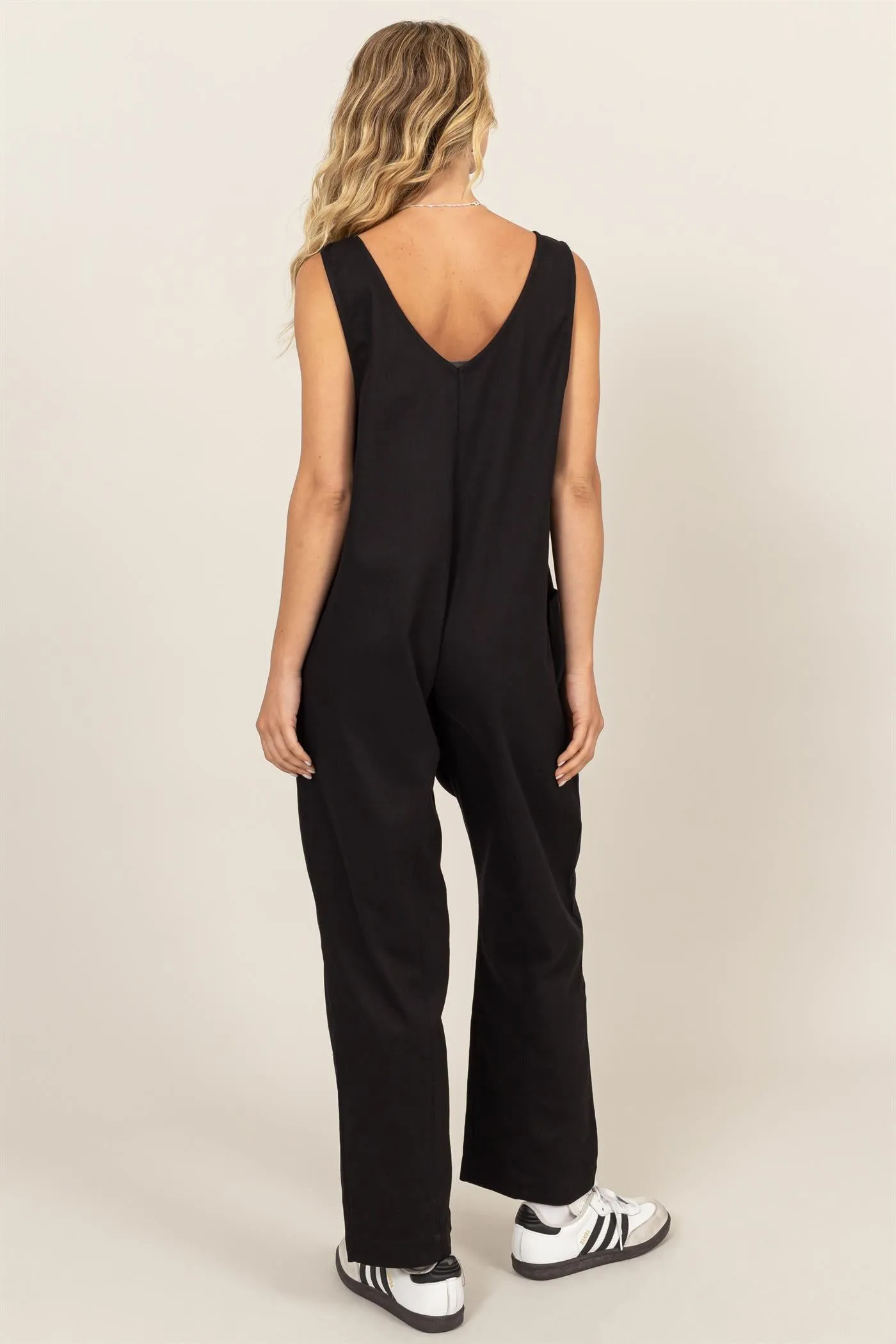 DZ24F353-RELAXED JUMPSUIT WITH PATCH POCKETS