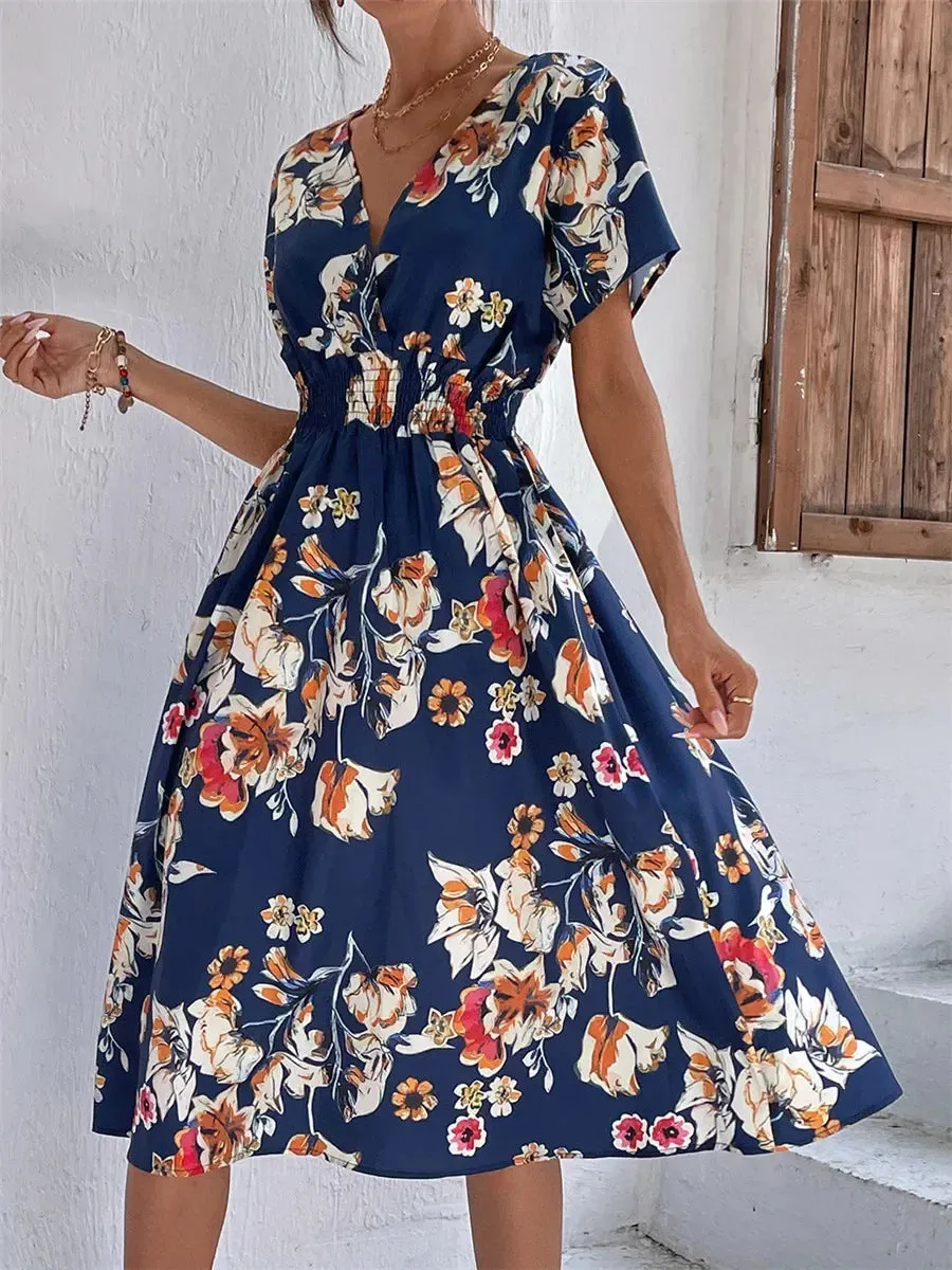 Fashionable Floral Sleeveless Chic Summer Long Women's Midi Dress