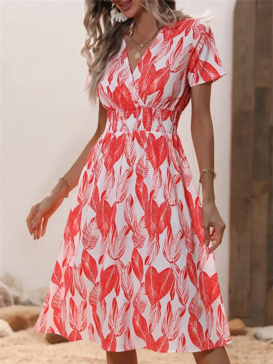 Fashionable Floral Sleeveless Chic Summer Long Women's Midi Dress