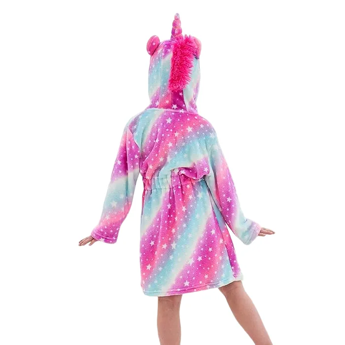 Galaxy Starry Sky Unicorn Kids Bathrobe