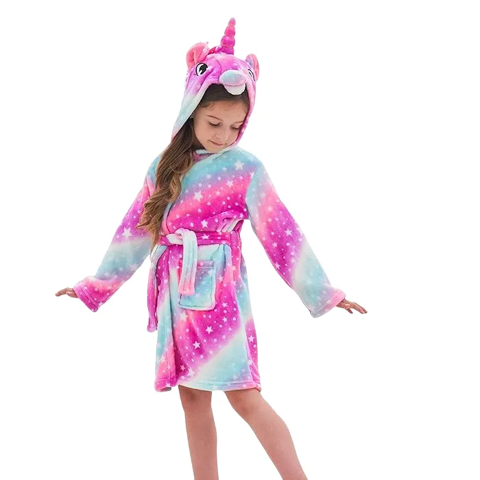 Galaxy Starry Sky Unicorn Kids Bathrobe