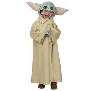 Hanerreal Halloween Kids the Child Costume Robe Hood Baby Grogu Costume