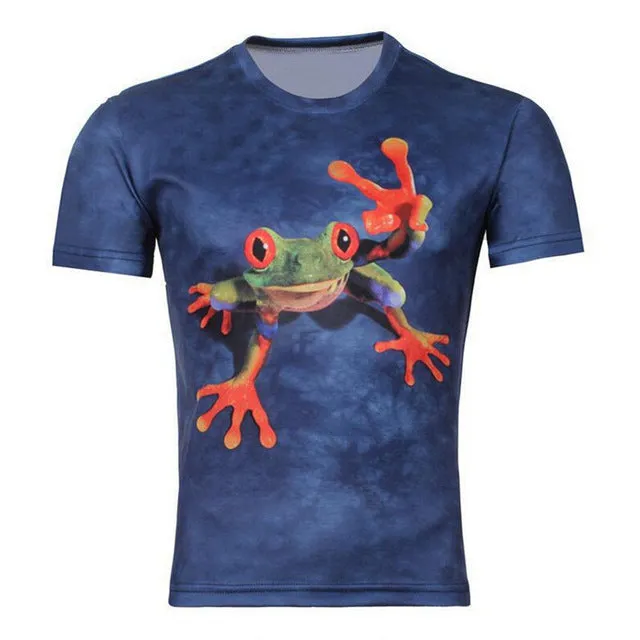 HOWL LOFTY Men Fashion 3D Animal Creative T-Shirt, Lightning/smoke lion/lizard/water droplets 3d printed short sleeve T-Shirts