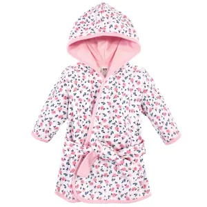 Hudson Baby Cotton Rich Bathrobe, Blue Pink Floral