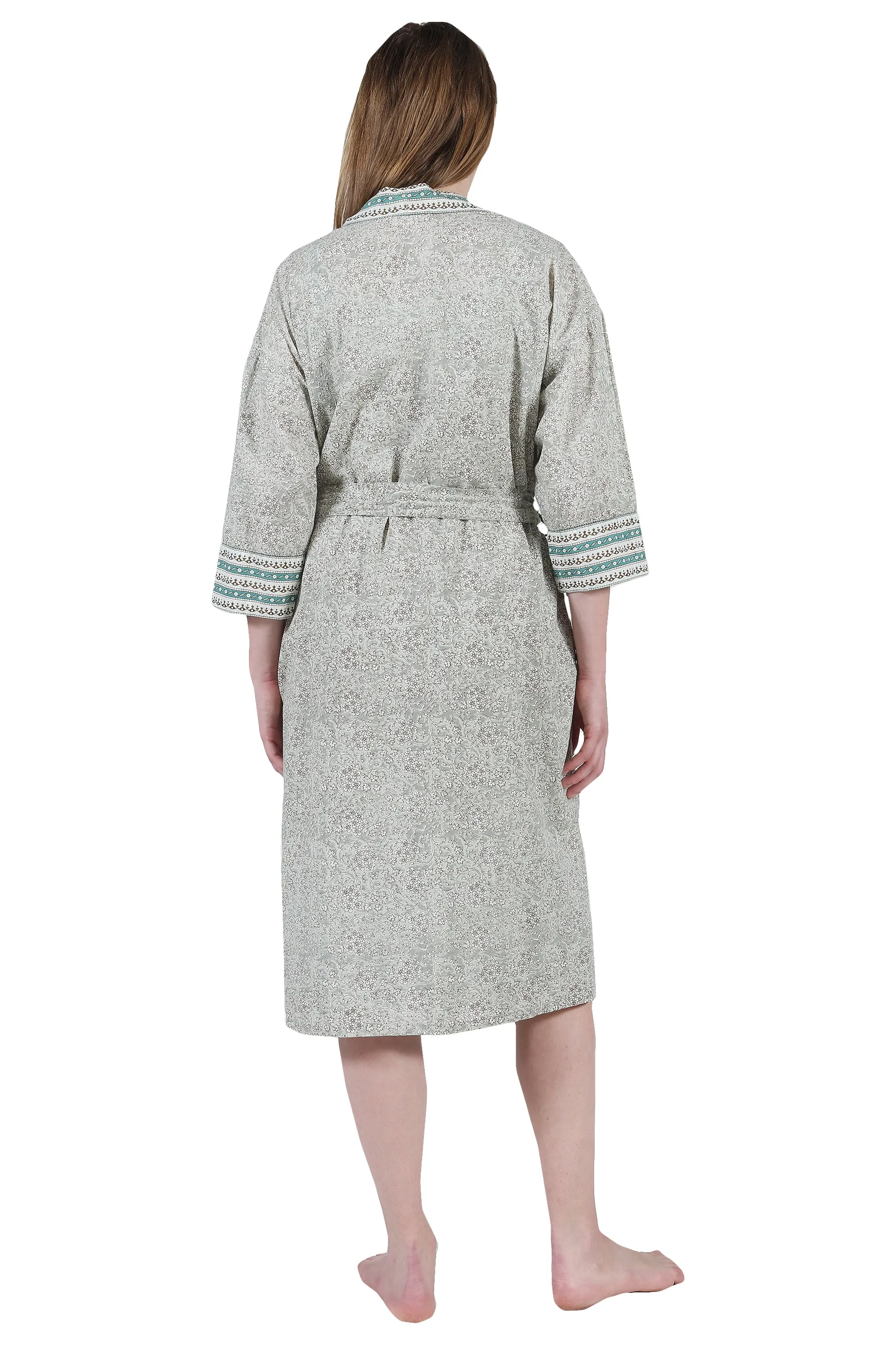 La Cera Cotton Wrap Robe