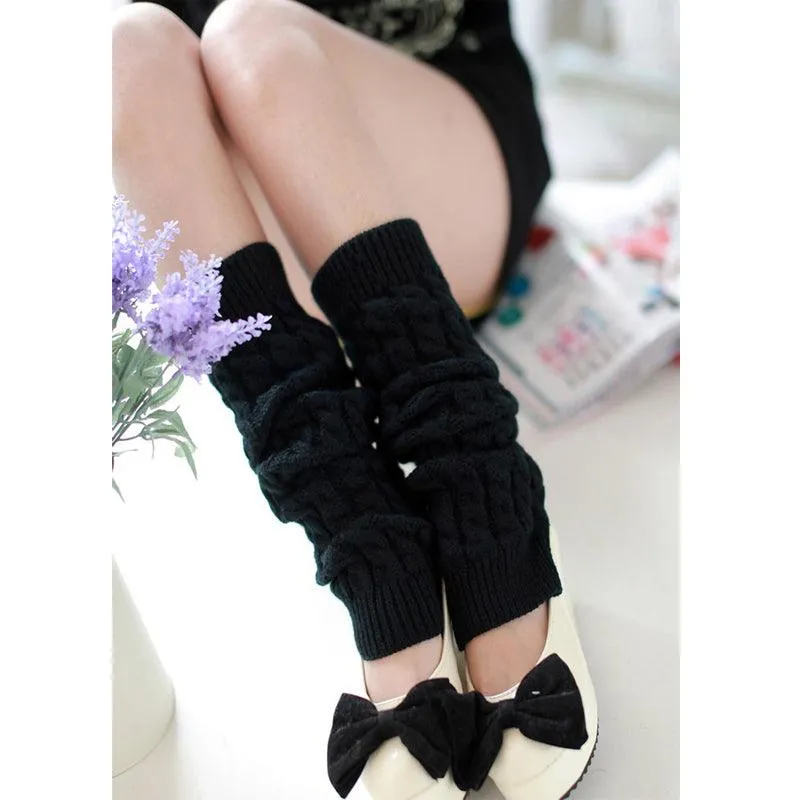 Leg Warmers Knit Socks Warm Boot Cuffs