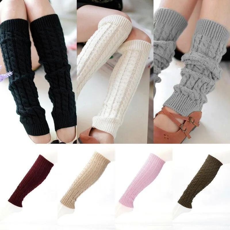 Leg Warmers Knit Socks Warm Boot Cuffs