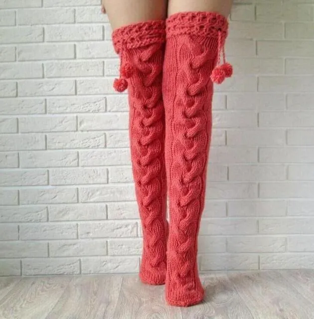 Leg Warmers Knit Socks Warm Boot Cuffs