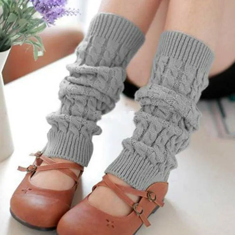 Leg Warmers Knit Socks Warm Boot Cuffs