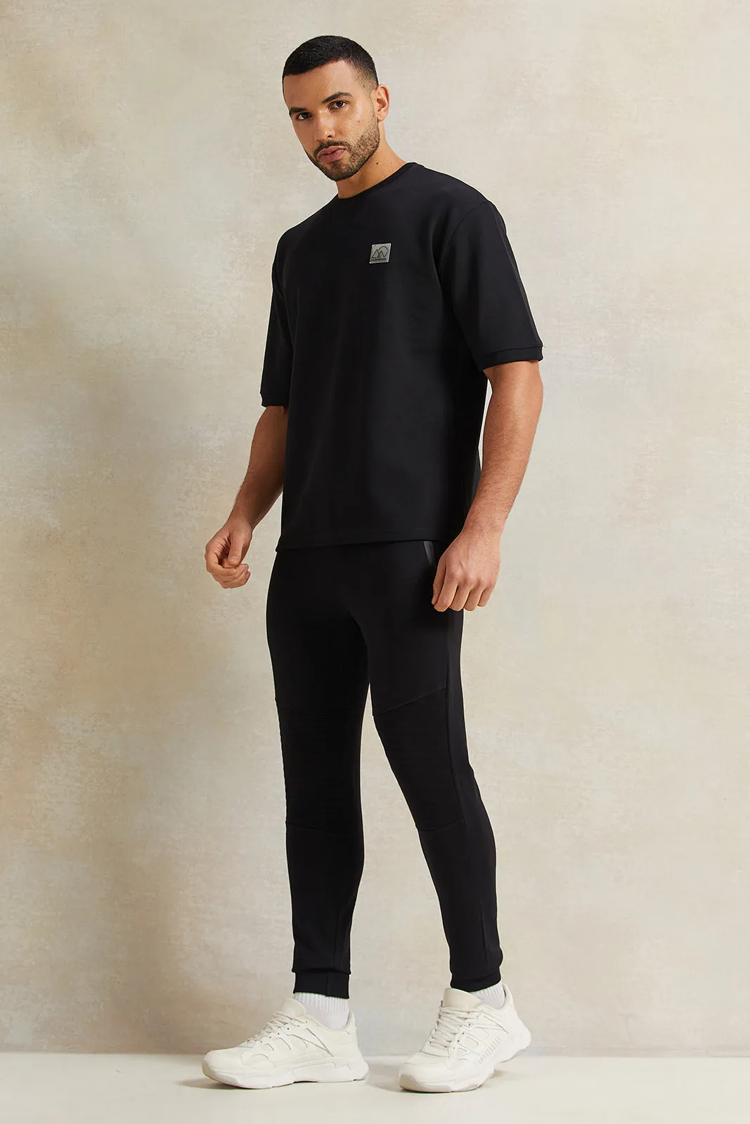 Men Black Solid Active Pants