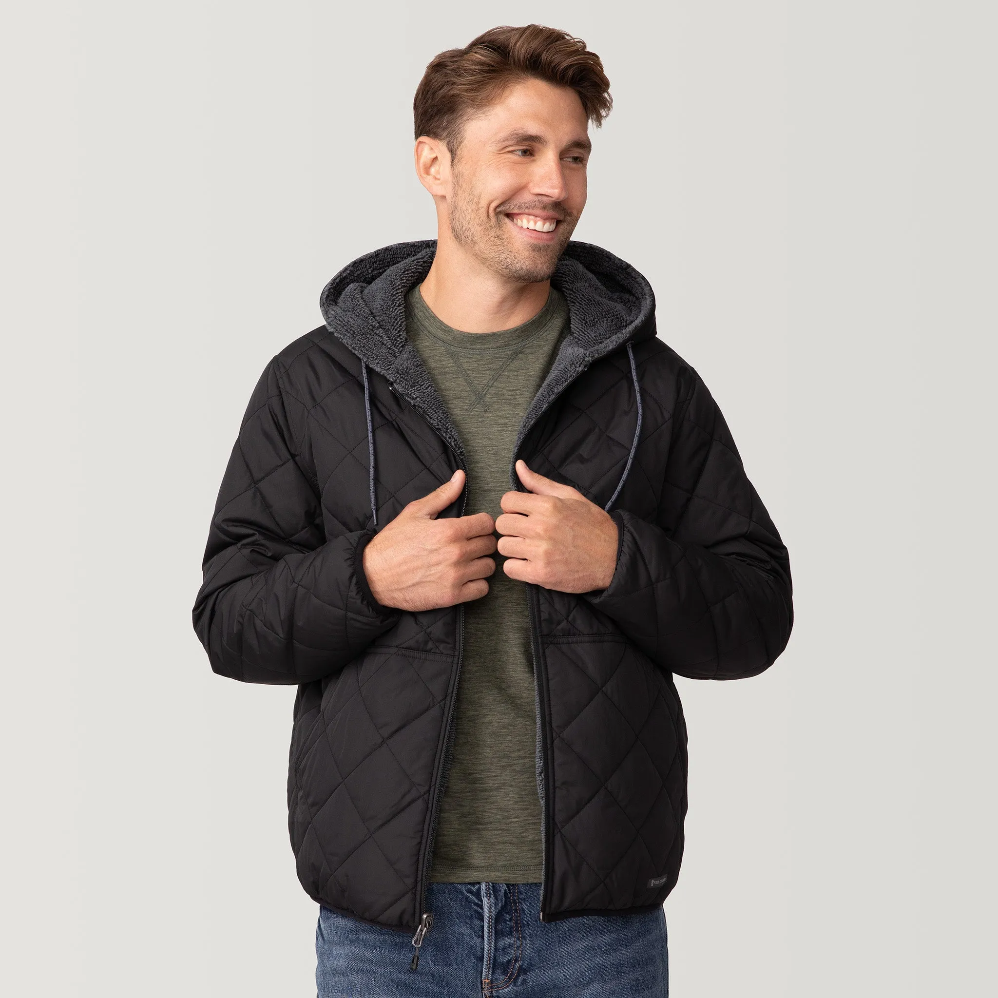 Men's Atlas Hooded Quilted Reversible Sherpa Jacket