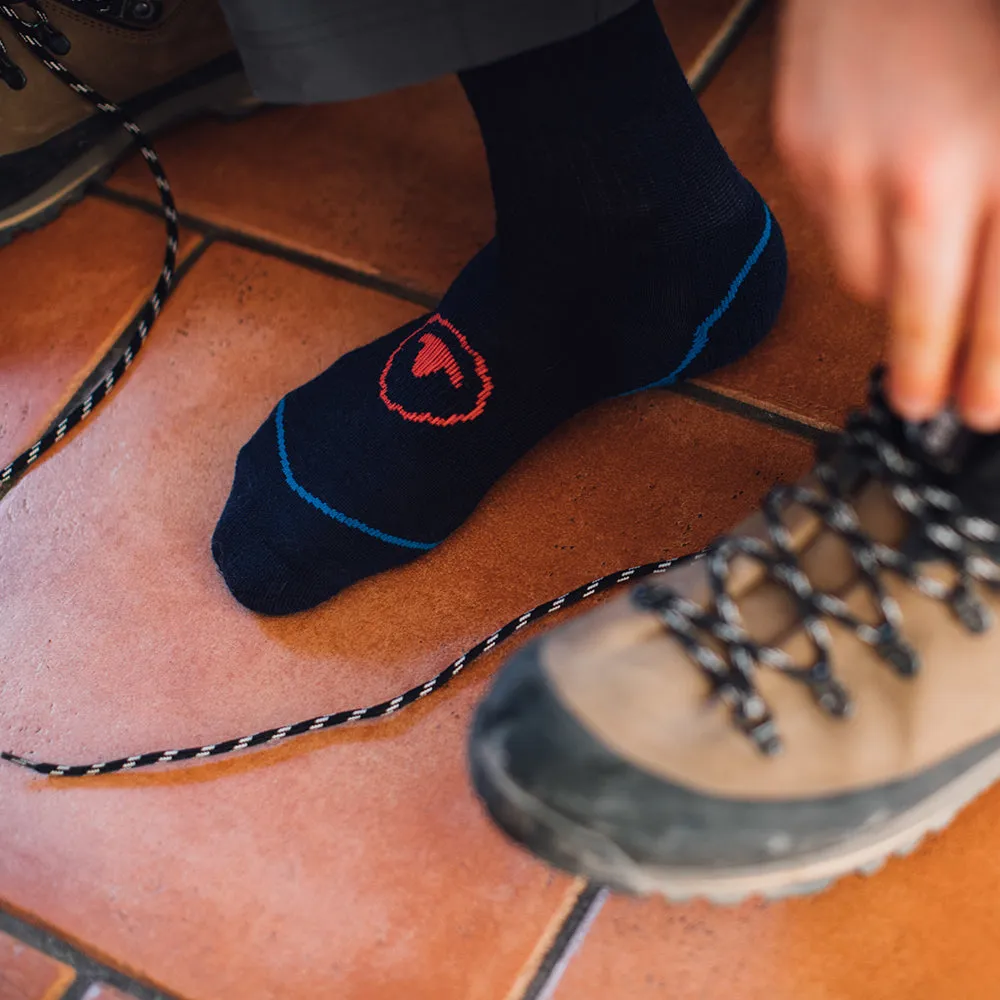 Merino Blend Hiking Socks (3 Pack - Navy/Blue)