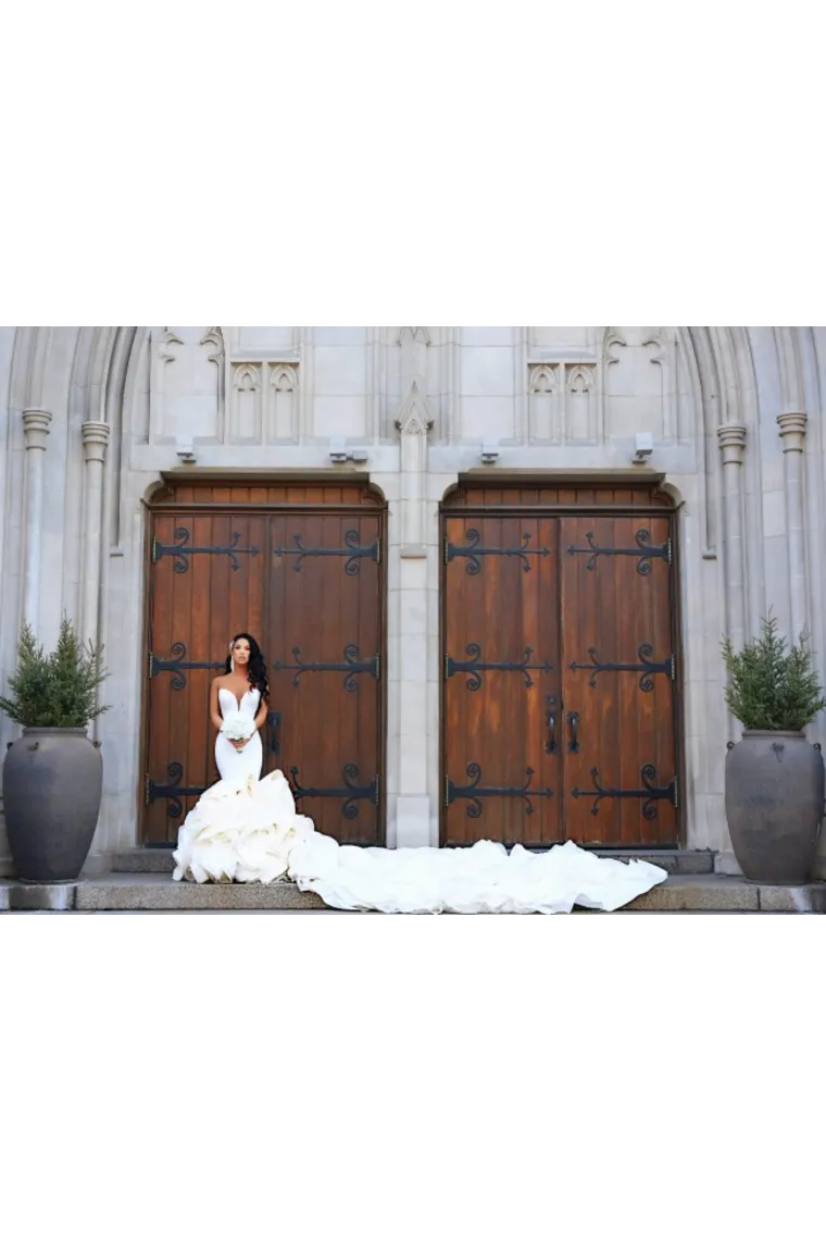 Mermaid Wedding Dresses Sweetheart Organza With Ruffles