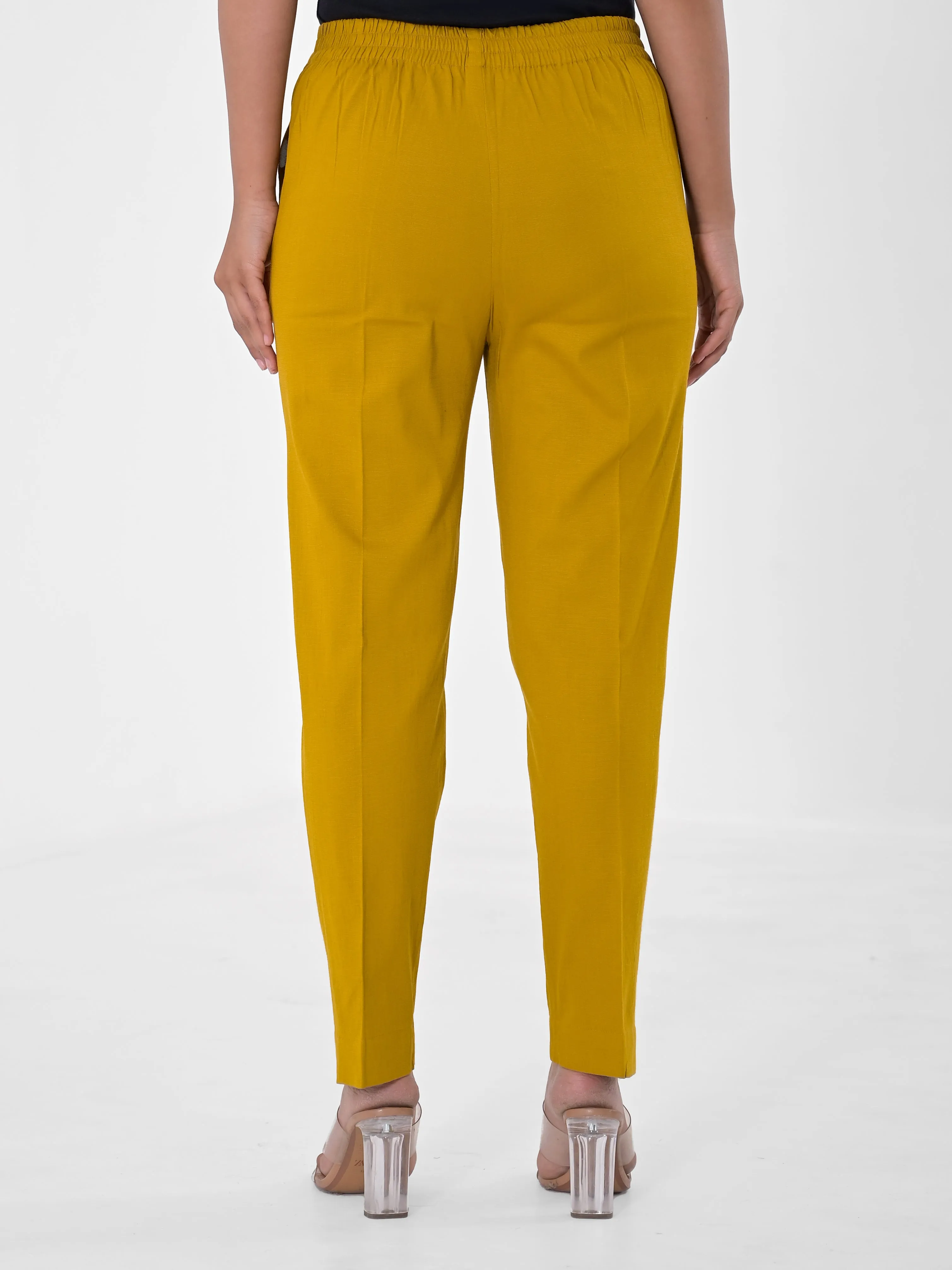 Mustard 4-Way Stretchable Pants