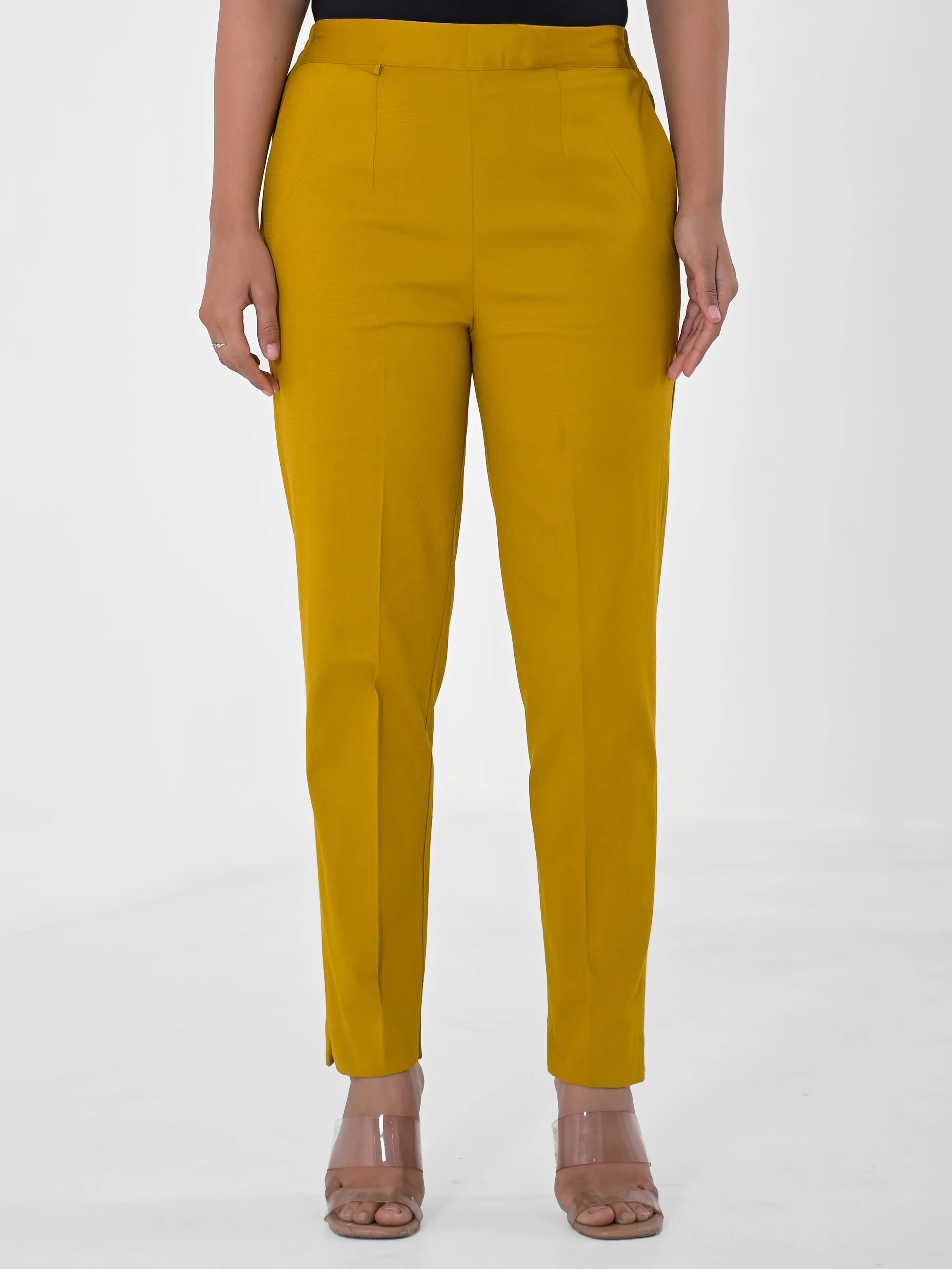 Mustard 4-Way Stretchable Pants