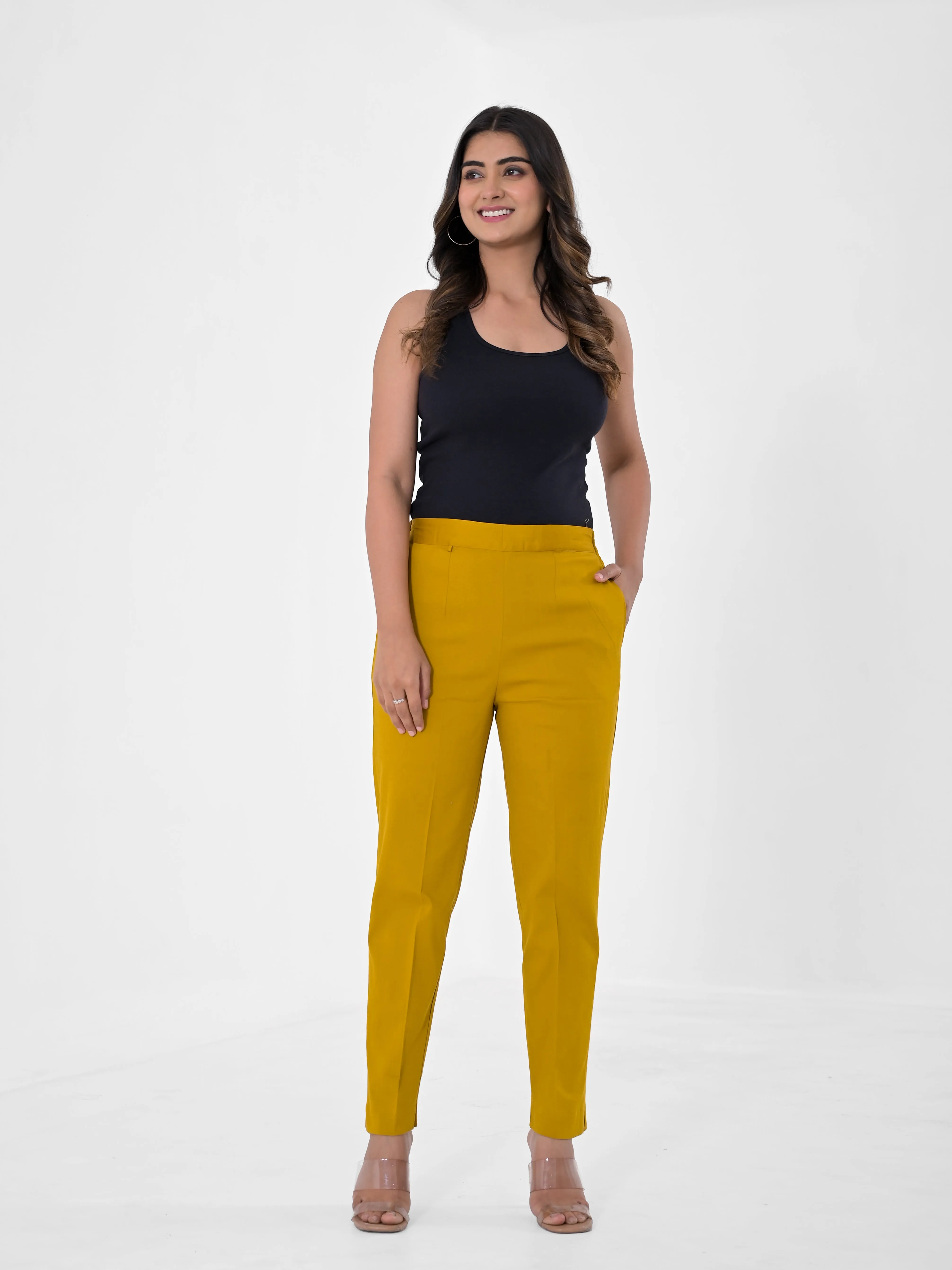 Mustard 4-Way Stretchable Pants