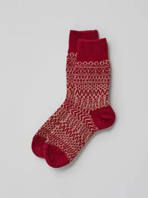 Nishiguchi Kutsushita wool jacquard socks