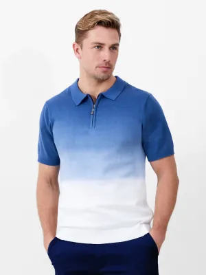 Ombre Half Zip Polo Shirt