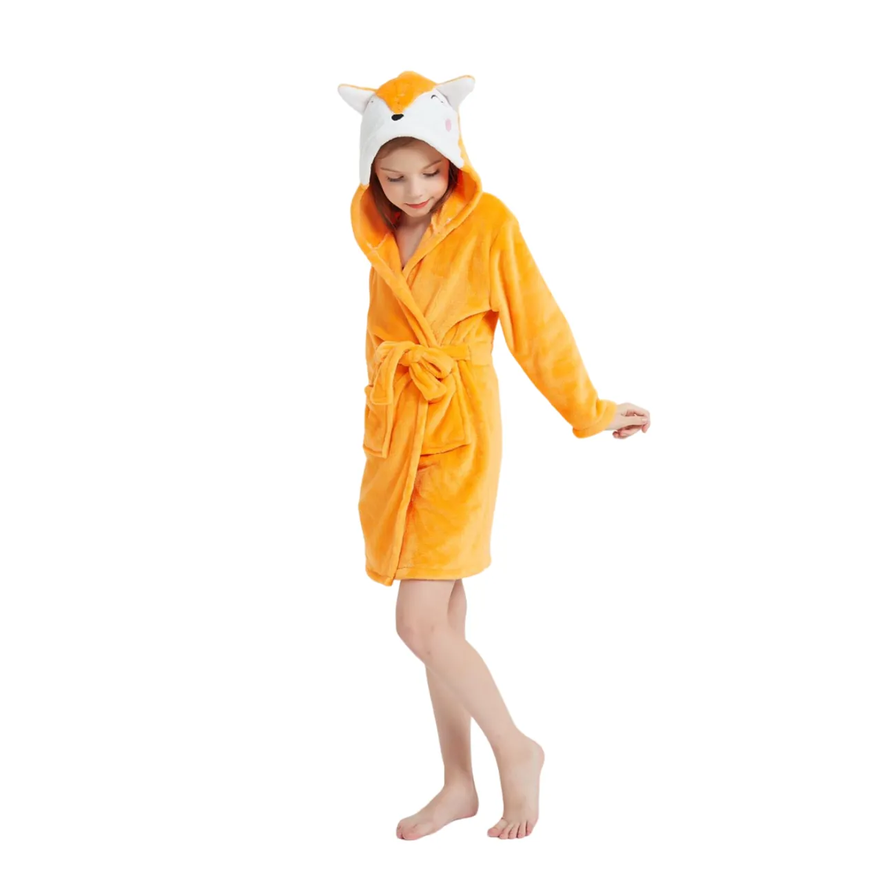 Orange Fox Kids Bathrobe