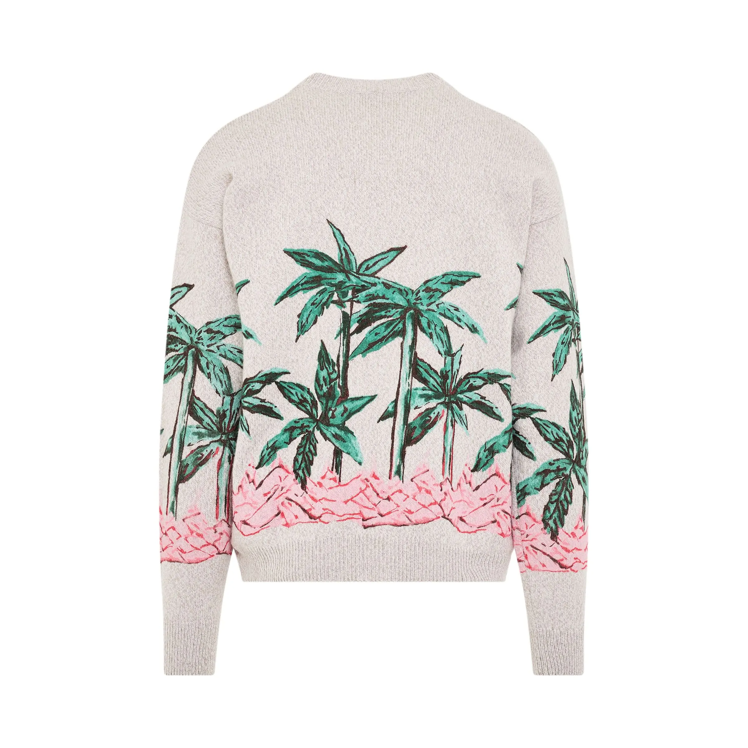 Palms Row Printed Sweater in Butter/Green