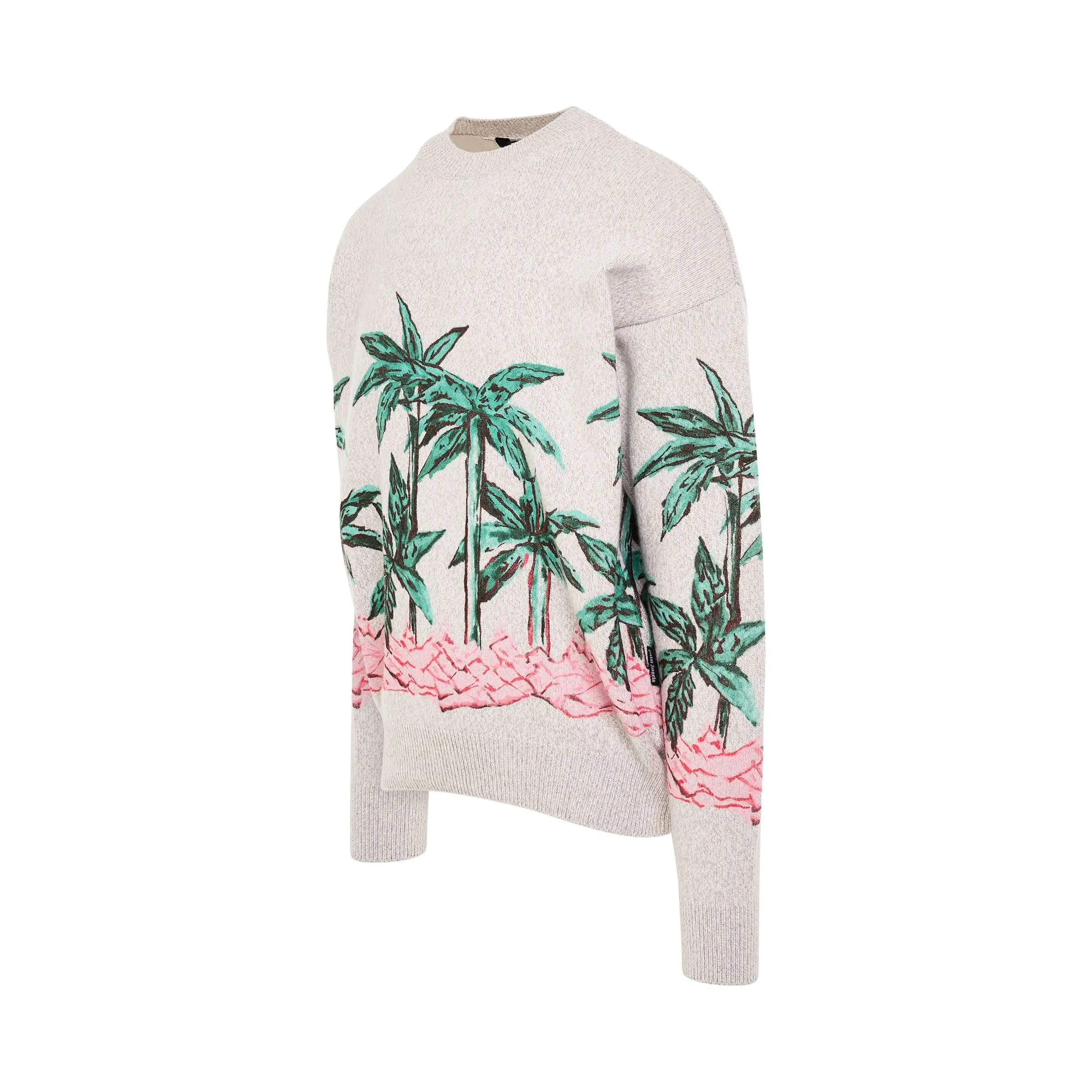 Palms Row Printed Sweater in Butter/Green