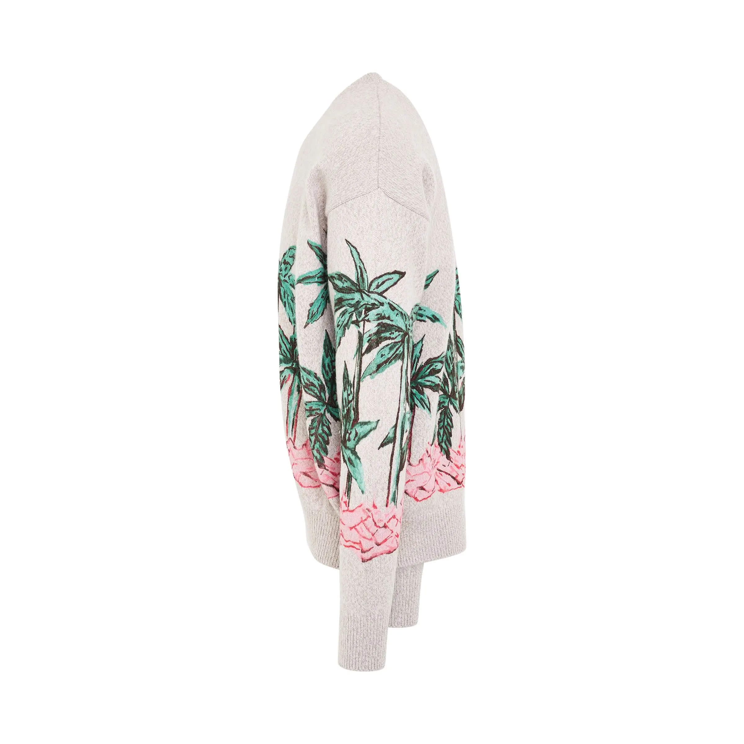 Palms Row Printed Sweater in Butter/Green