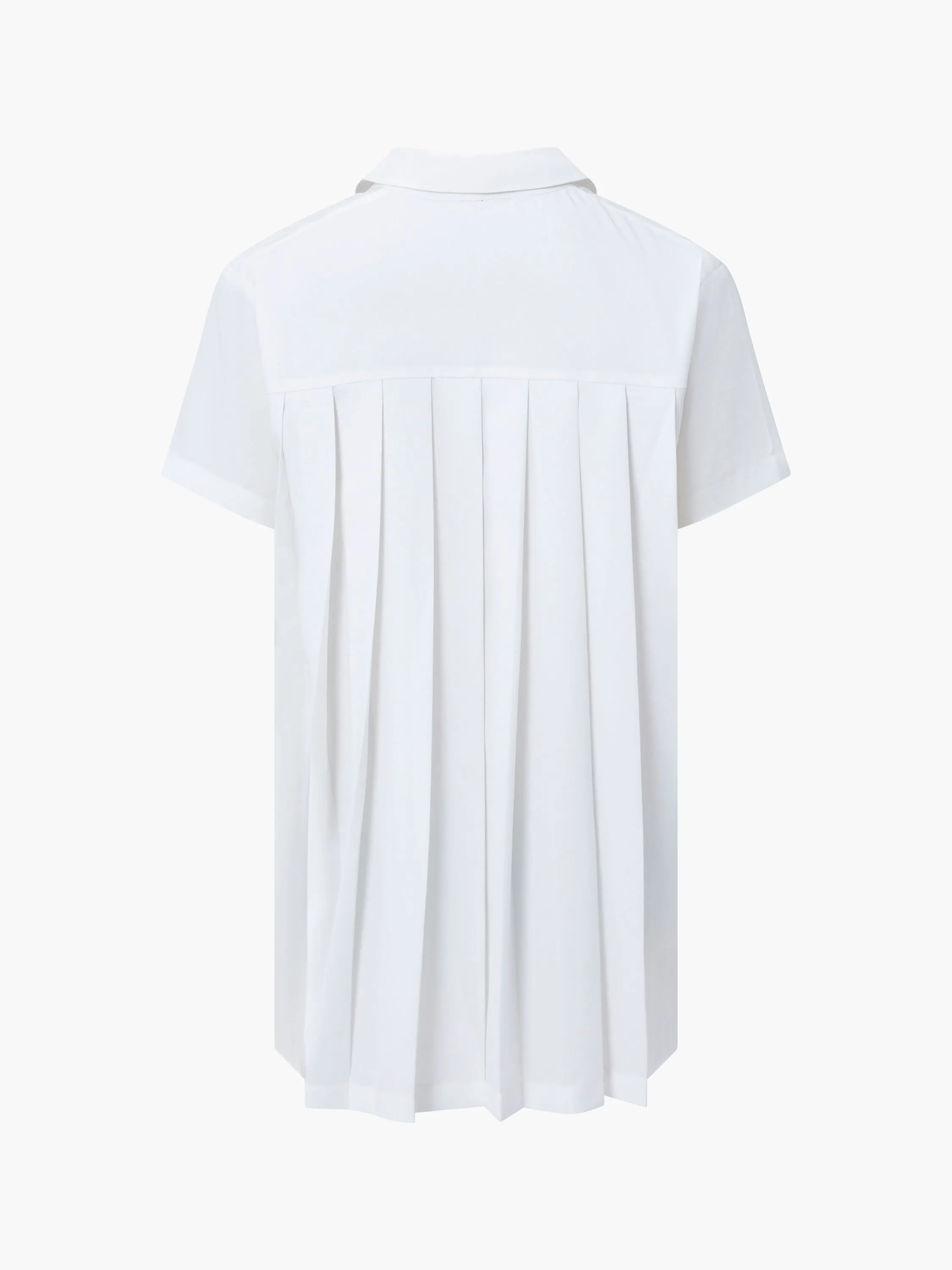 Pleat Back Button Through Short Sleeve Shirt