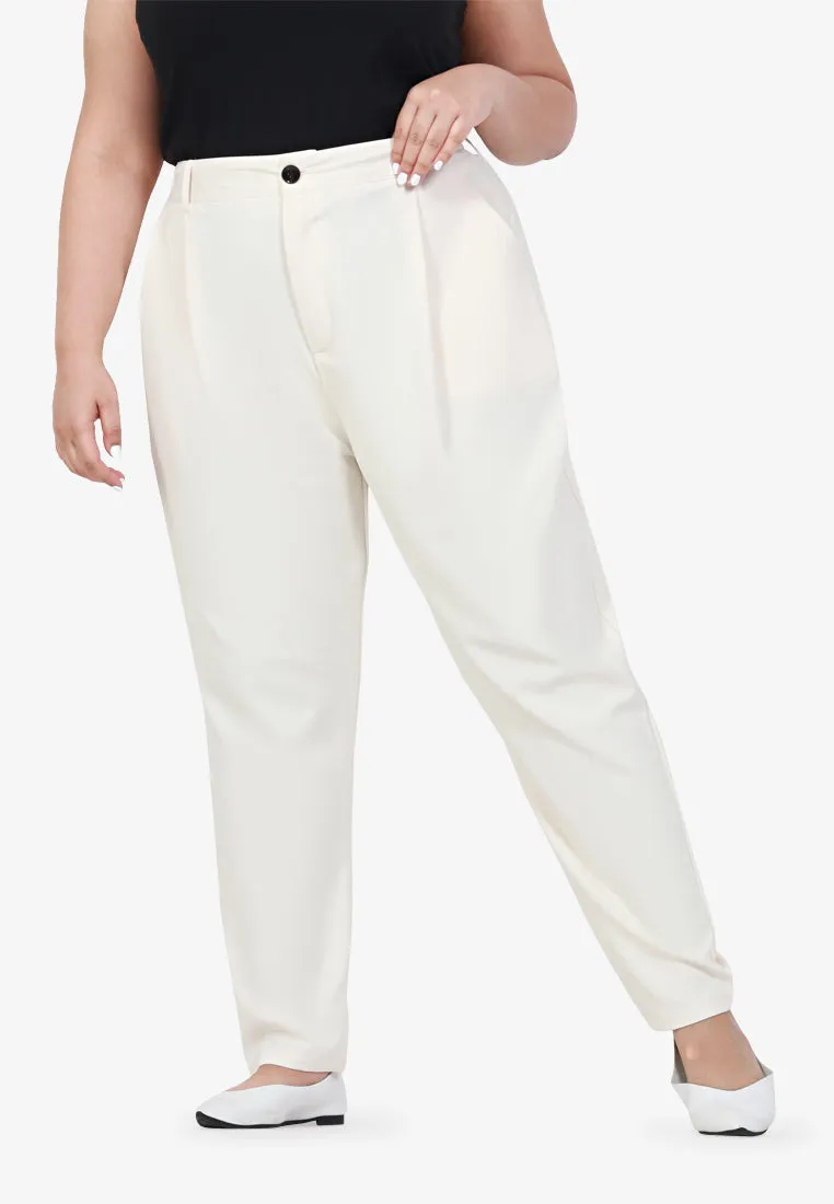 Poise Tapered Leg Work Pants - Off White